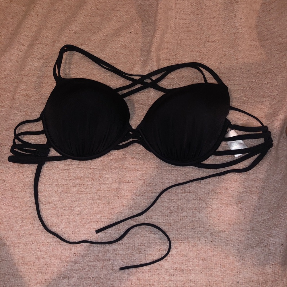 Black Strappy Bikini Top